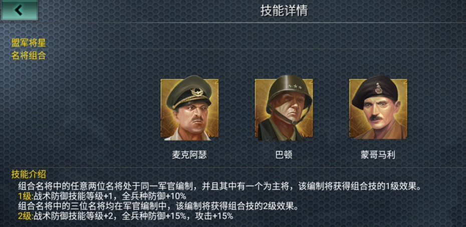 二战风云将领技能点有什么